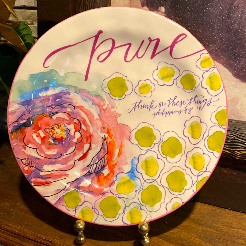 Think on these things plate by Mary and Martha. Pure.
